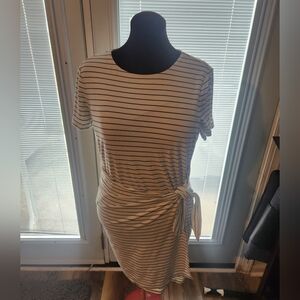 Ann Taylor Striped White and Blue Dress Size XLP
